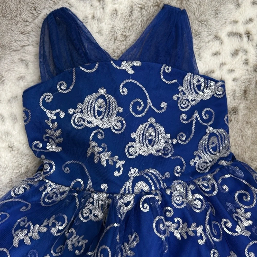 Disney Princess Cinderella dress girls 4T formal sequin holiday party Disneyland